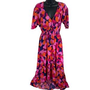 ABEL THE LABEL Vibrant Pink and Orange Women's Dress size small